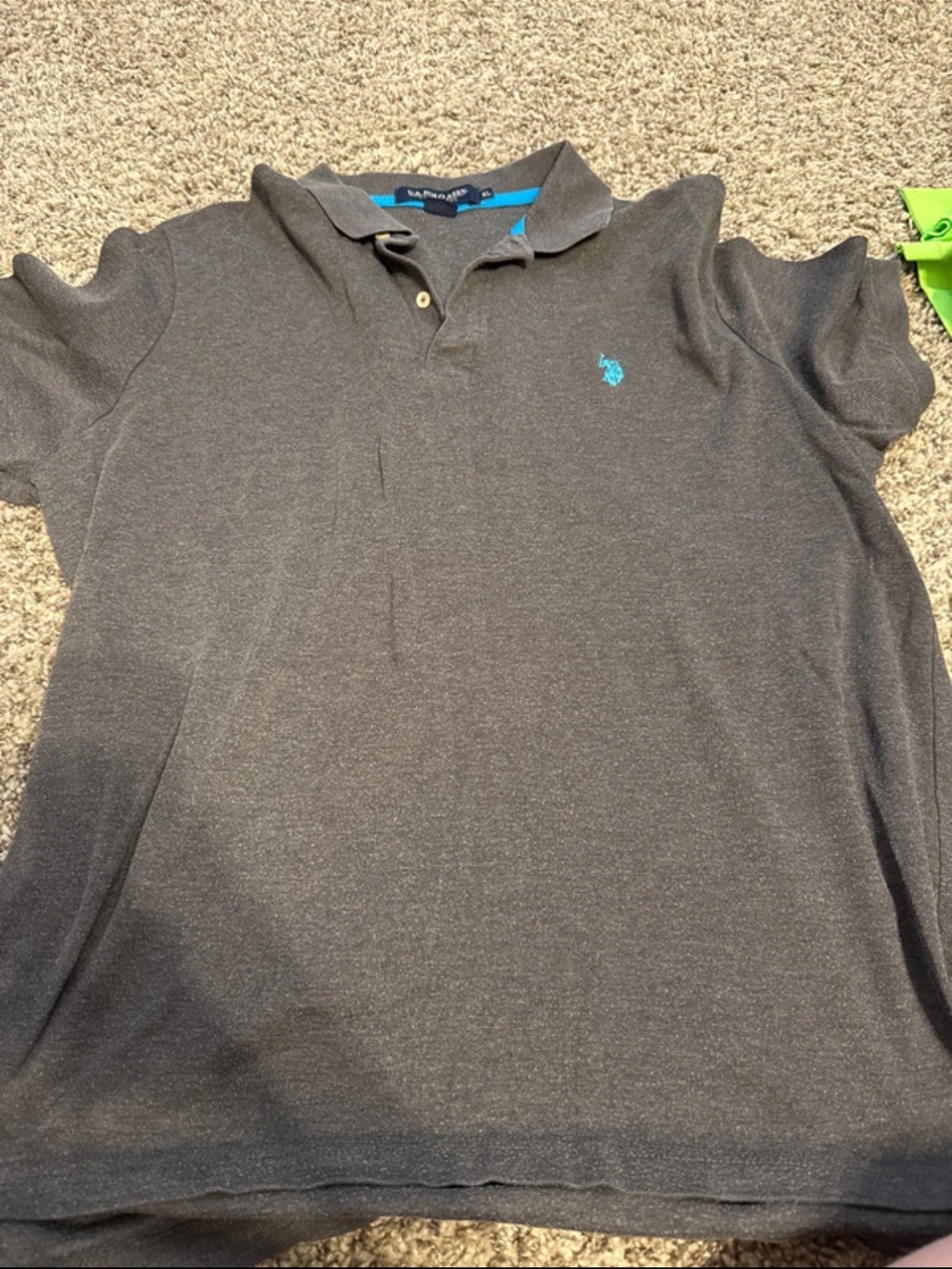 U.S. Polo Assn. Men's Charcoal Polo with Teal Logo